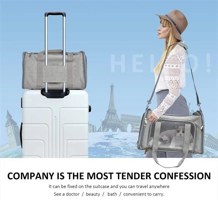 Pet Carrier Bag Soft Sided Portable Folding Airline Travel Approved Bag 1252 - Image 9