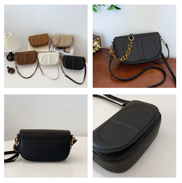 Chic Gold Chain Crossbody Bag 1091 - Image 5