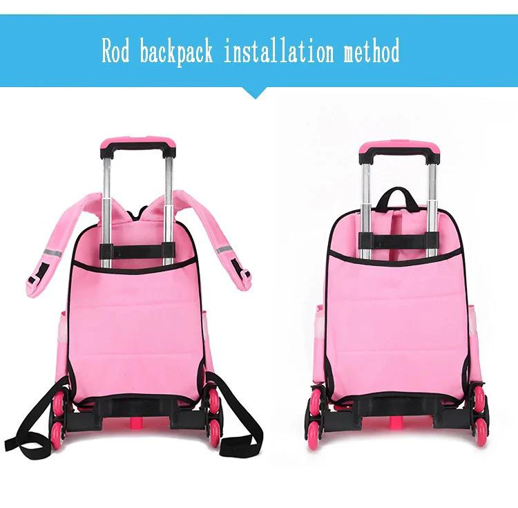 Black Kid Trolley for Backpack: Expandable 2-Wheel School Bag Luggage with High-Function Chariot Rod - Item 156 - Image 7