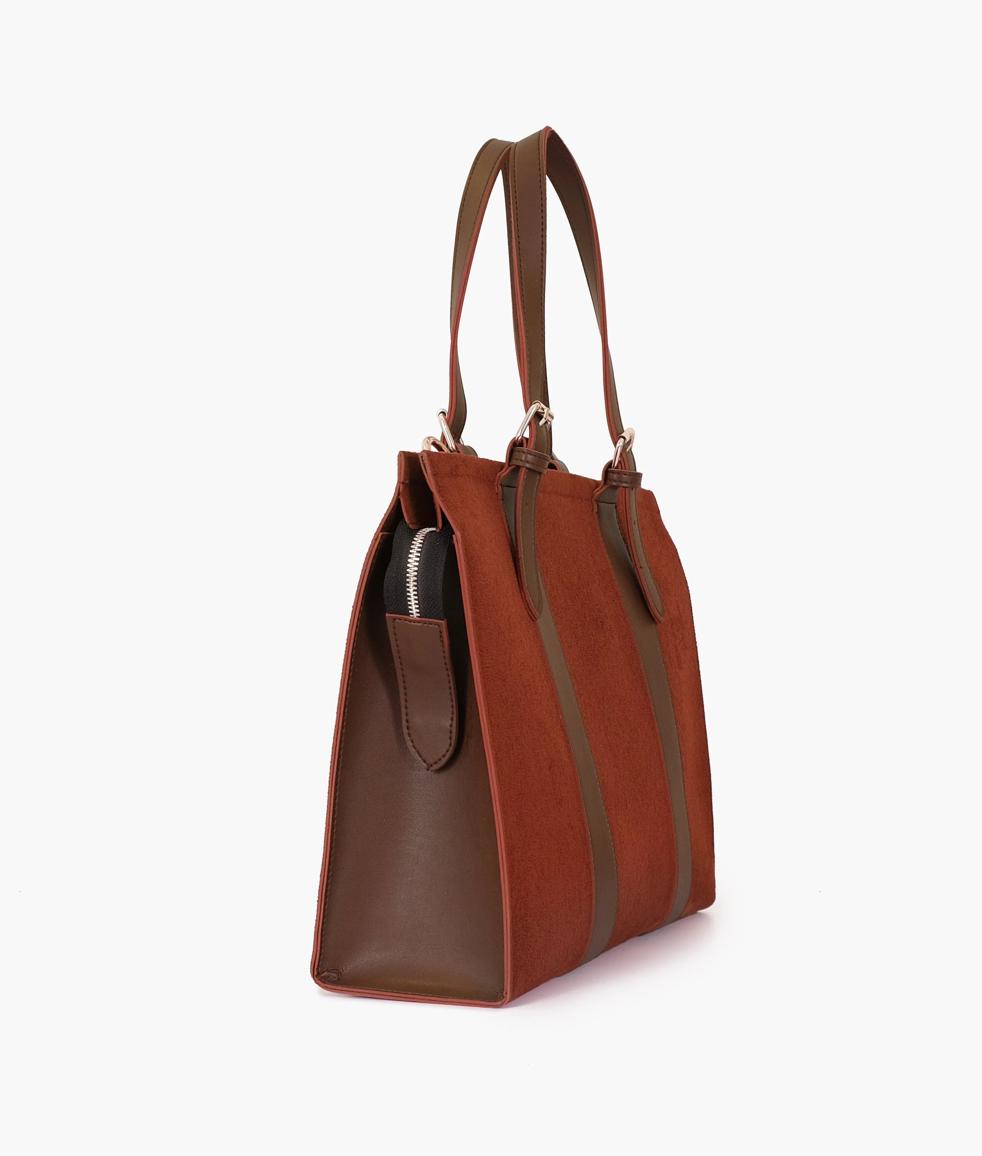 Dark Brown Suede Laptop Bag With Sleeve 612 - Image 3