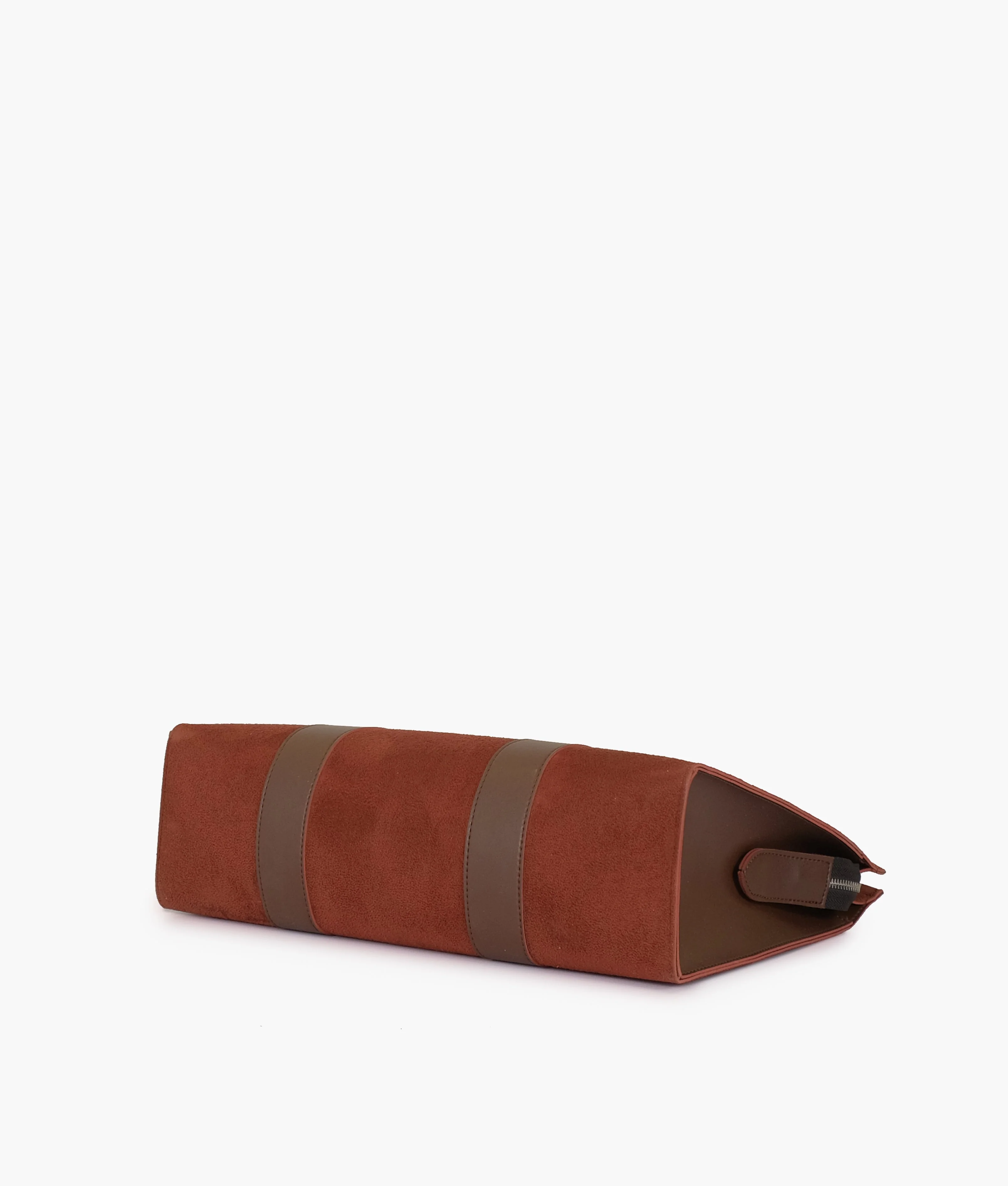 Dark Brown Suede Laptop Bag With Sleeve 612 - Image 4
