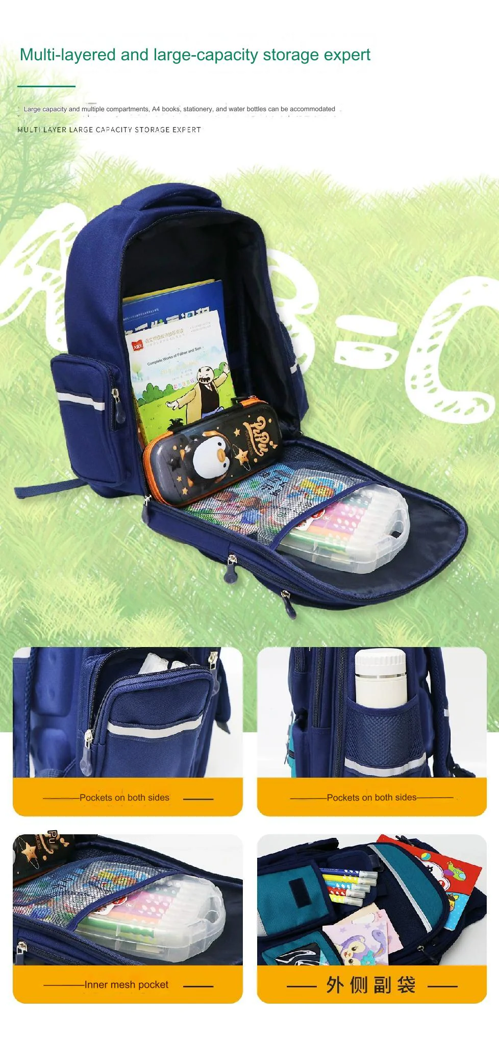 High Quality Durable Large Capacity School Backpack for Students 4079 - Image 5