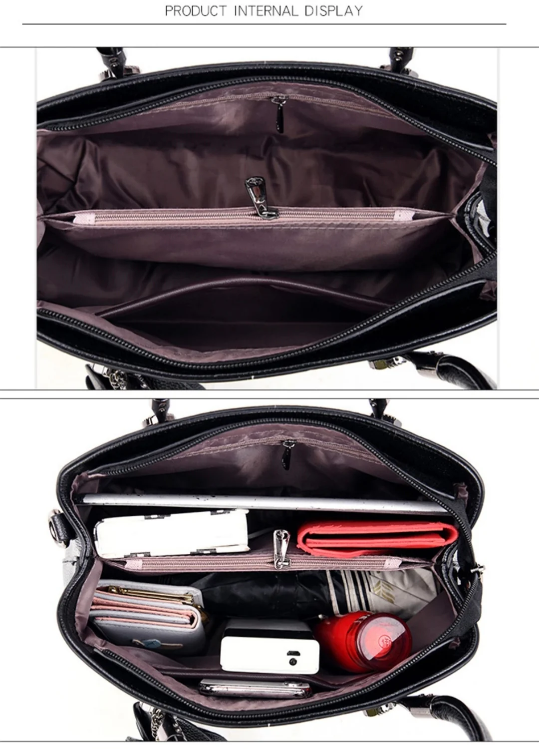 Black Exquisitely Hand-Embroidered Handbags for Girls 6690-8 - Image 7