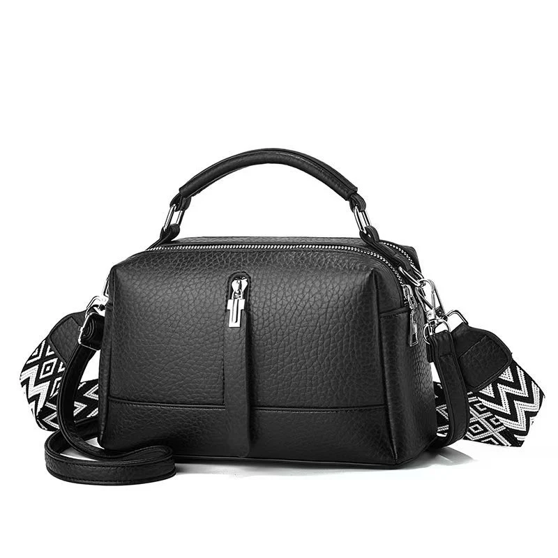 Elegant Tan Leather Handbag with Adjustable Strap & Multiple Pockets 8910 - Image 3