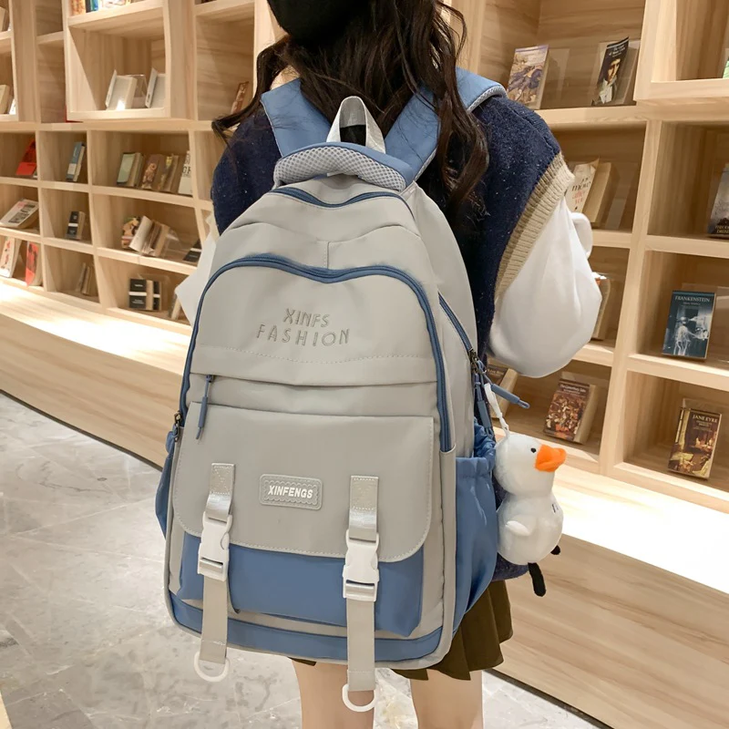 Elementary School, Junior High School, High School, and University, Large-Capacity Backpacks, Simple Backpacks for Women ZK409 - Image 2