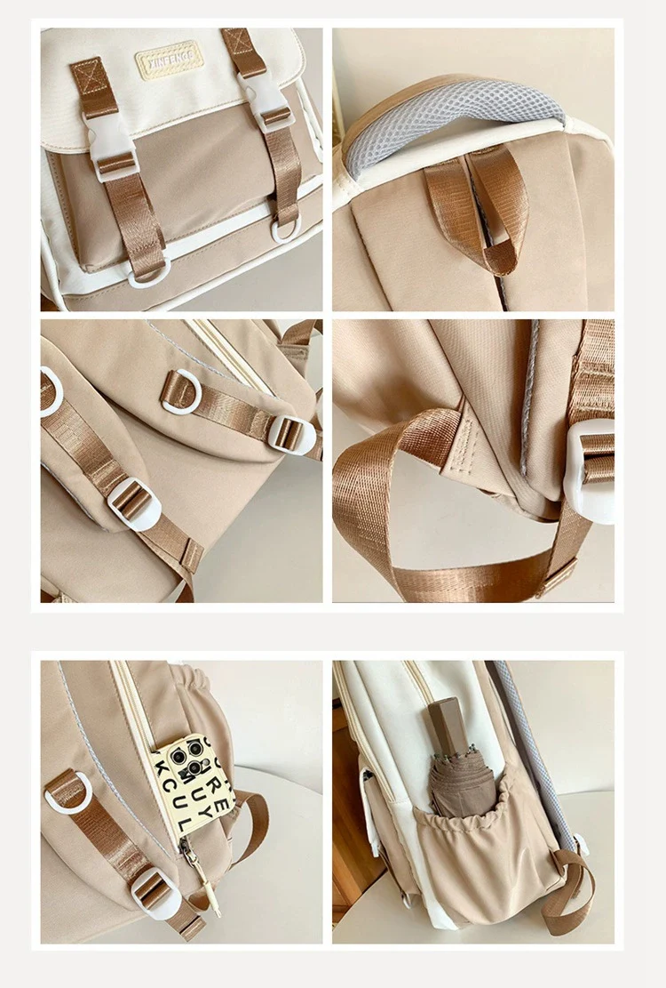 Elementary School, Junior High School, High School, and University, Large-Capacity Backpacks, Simple Backpacks for Women ZK409 - Image 9