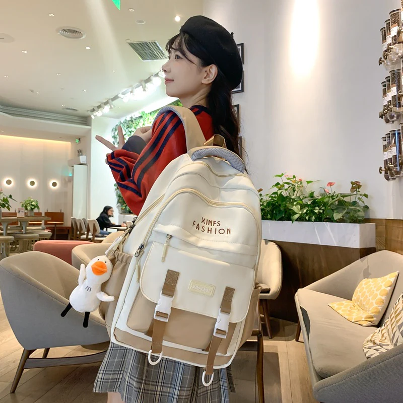 Elementary School, Junior High School, High School, and University, Large-Capacity Backpacks, Simple Backpacks for Women ZK409 - Image 2