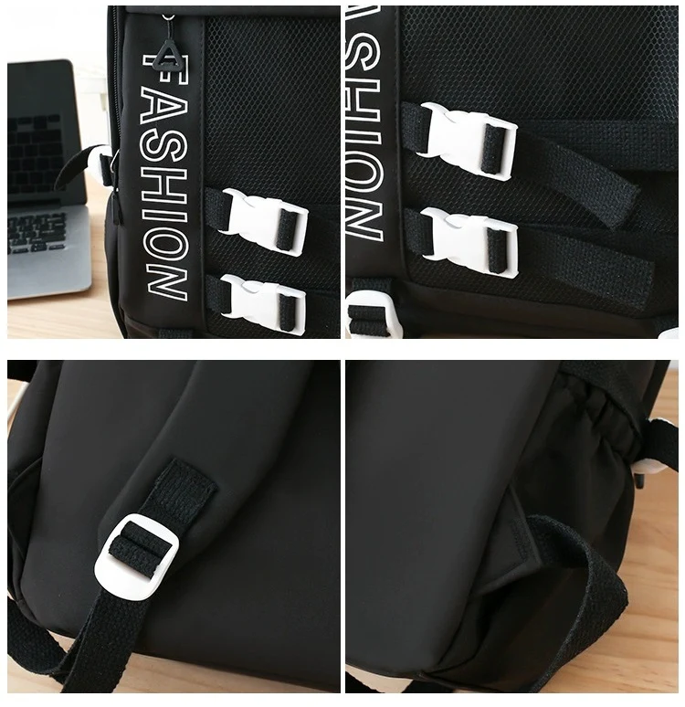 Fashion Canvas Korean Backpack 802-1 - Image 8