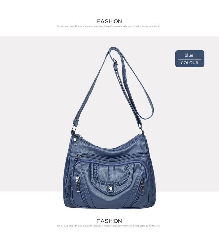 Fashionable Shoulder Bag, Retro Style Soft Leather Mother's Bag, Casual Shopping, Lightweight Crossbody Bag 8023 - Image 18