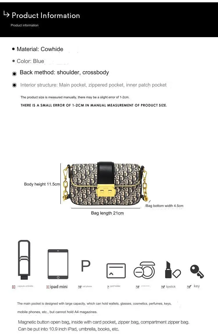 Branded Crossbody Bag 8815 - Image 3
