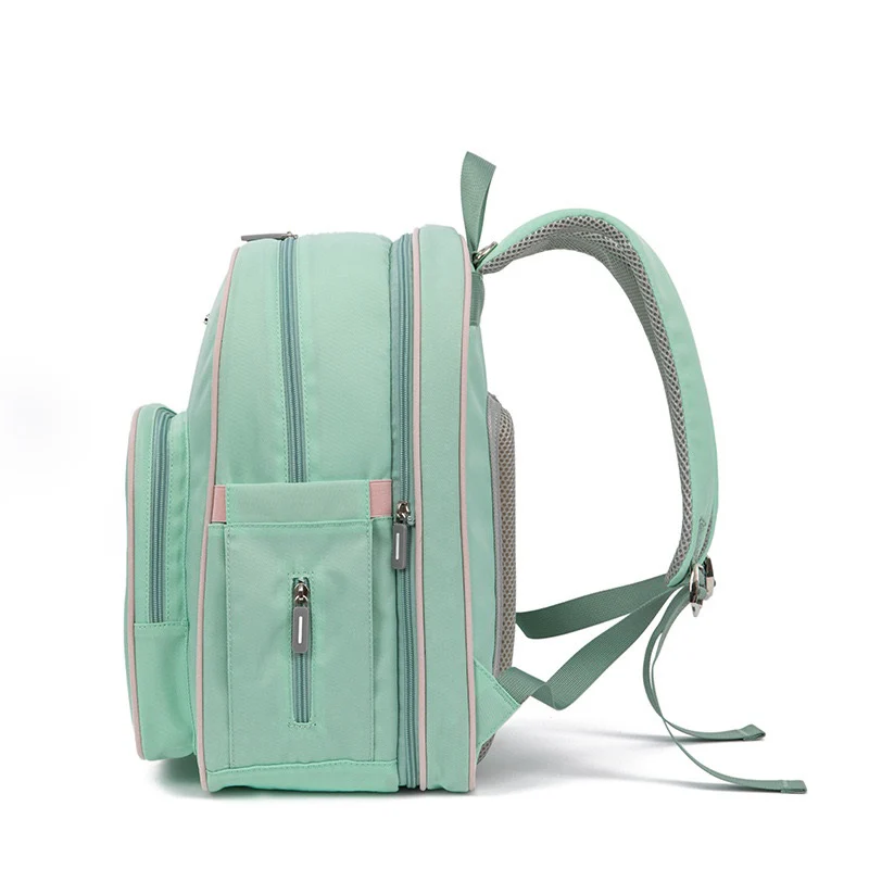 Green Baby Nappy Diaper Backpack, Foldable Stroller Bag, Mosquito Net 4124 - Image 4
