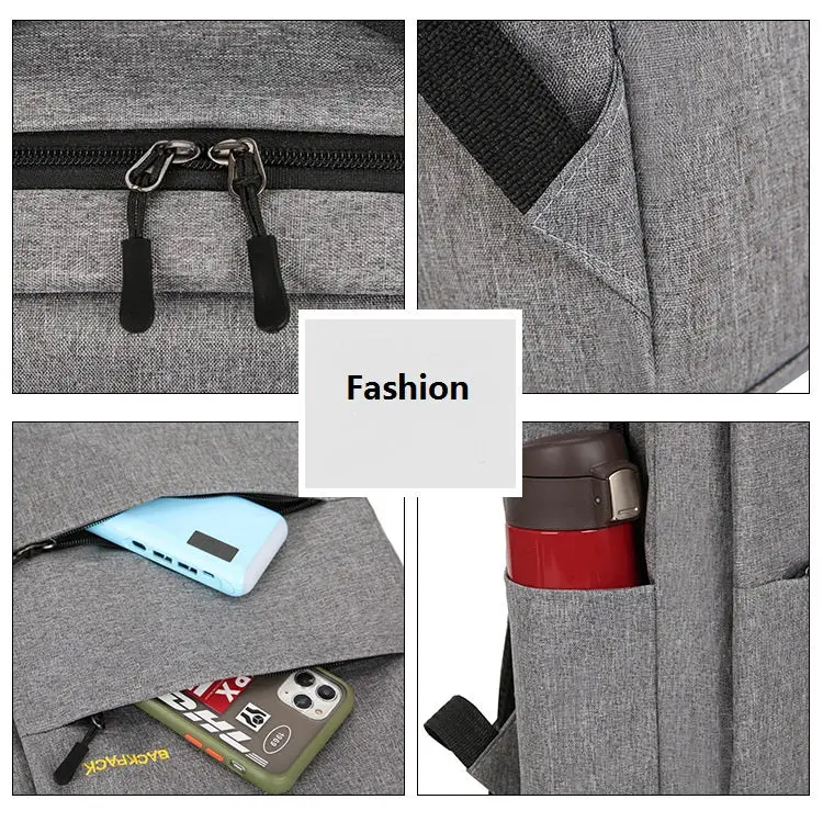 3Pcs Sets Men & Women Waterproof Backpack Without USB Port 4105 - Image 7