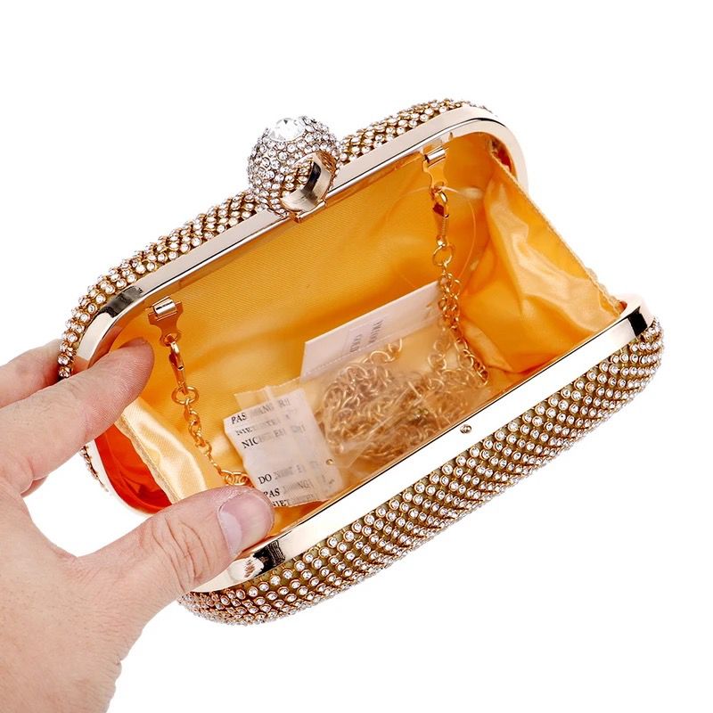 Golden Latest Stylo Bridal Clutch For Women 5002 - Image 3