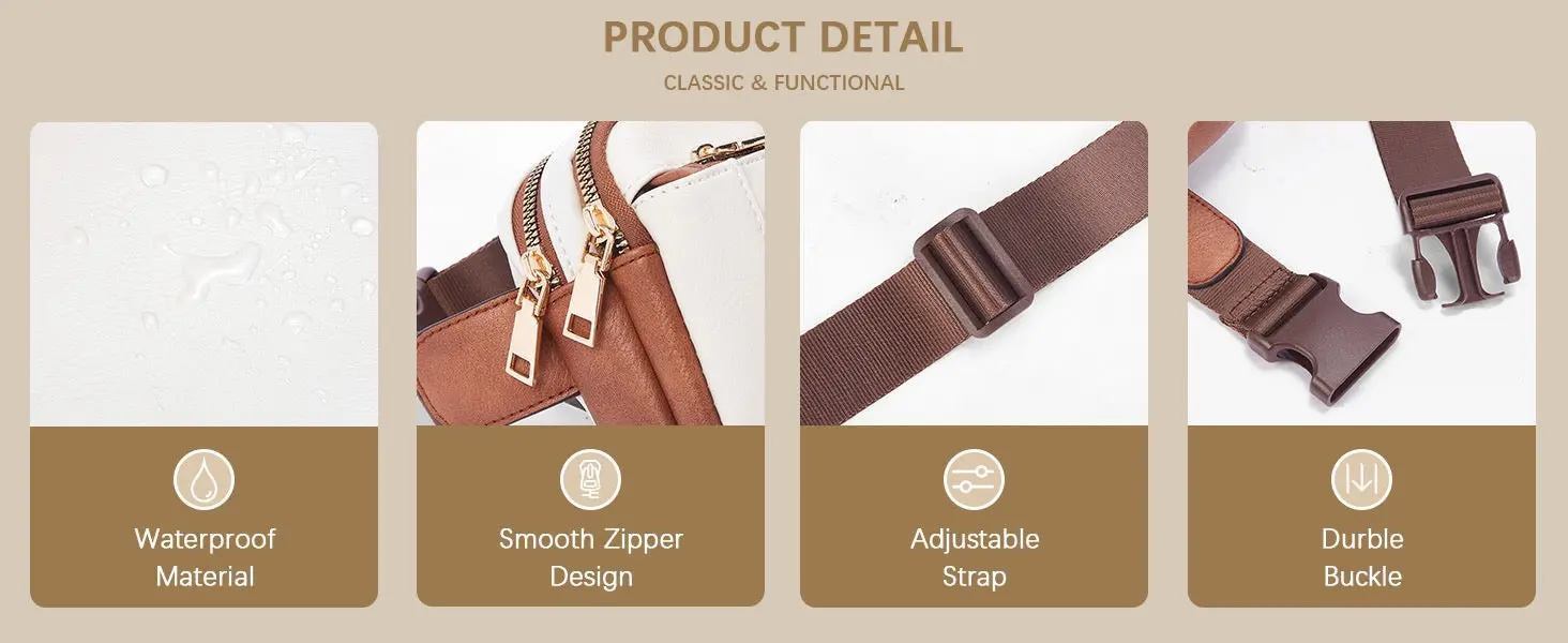 Premium Leather Fanny Pack - Lightweight Waist Bag with Adjustable Belt - Image 12