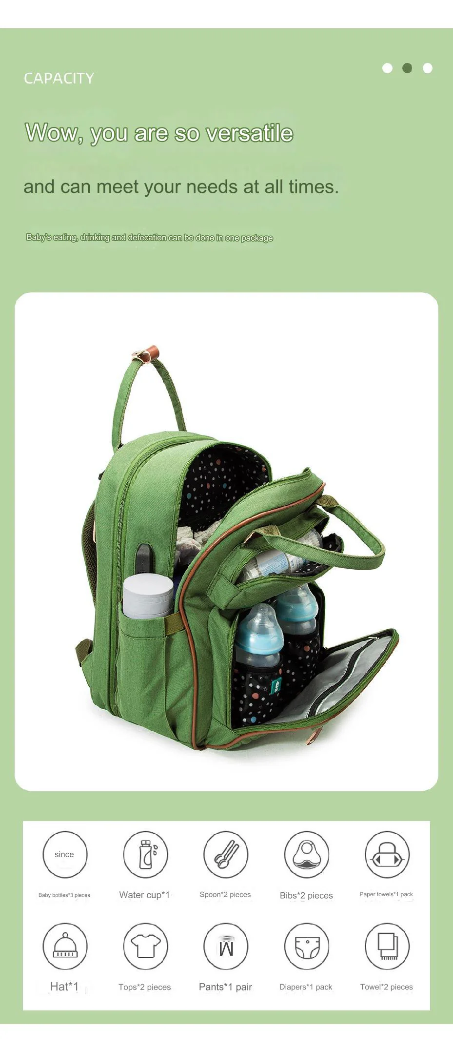 Blue Baby Nappy Diaper Backpack, Foldable Stroller Bag  USB Changing Bags Mosquito Net 4122 - Image 10