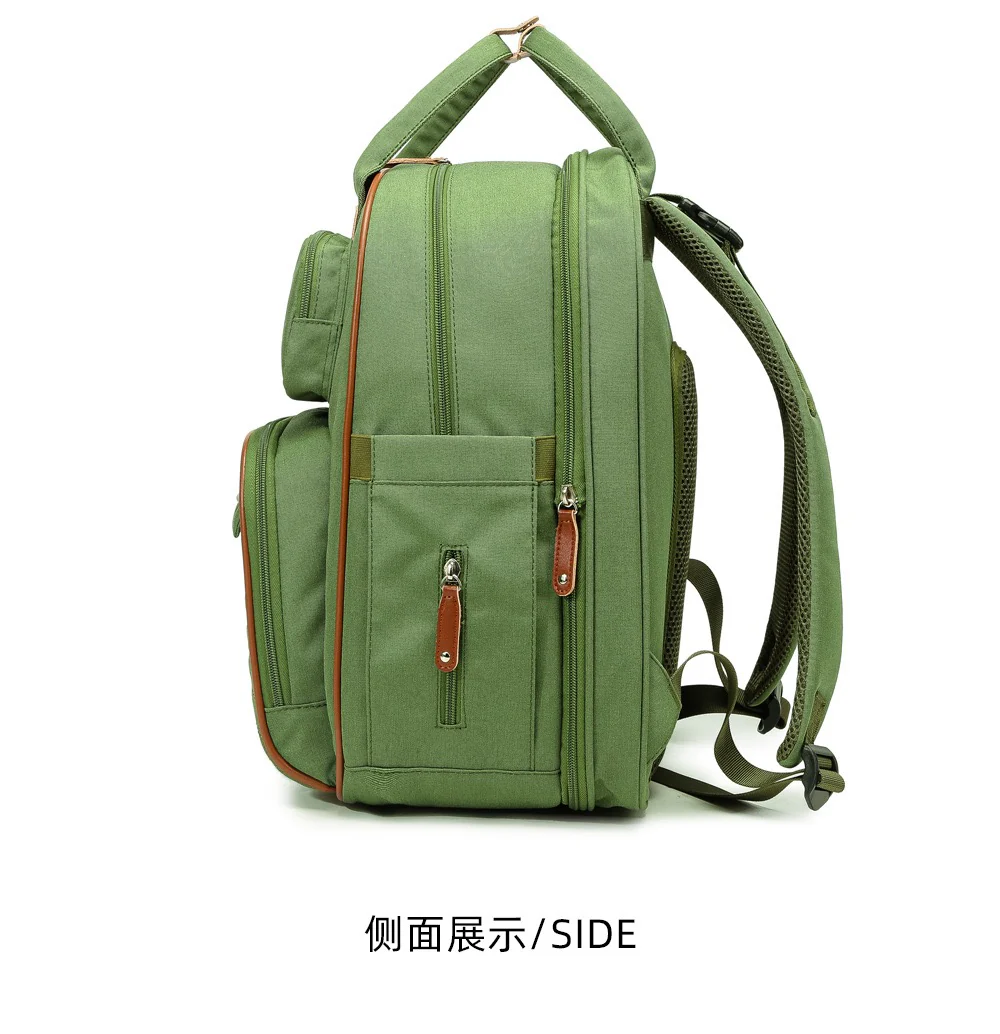 Blue Baby Nappy Diaper Backpack, Foldable Stroller Bag  USB Changing Bags Mosquito Net 4122 - Image 4