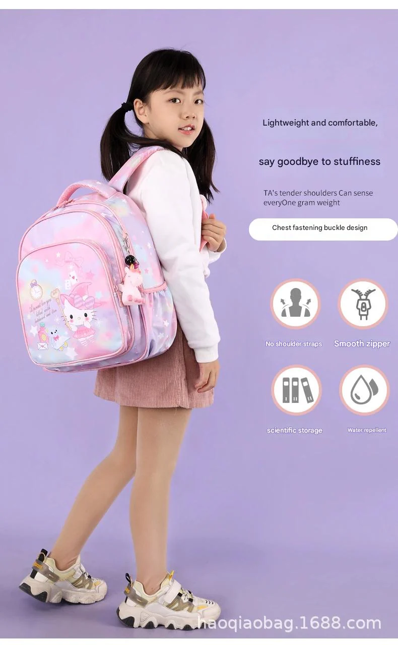 Pink Cartoon Kids Backpack with Fairy Tale Design MJ14 - Image 5