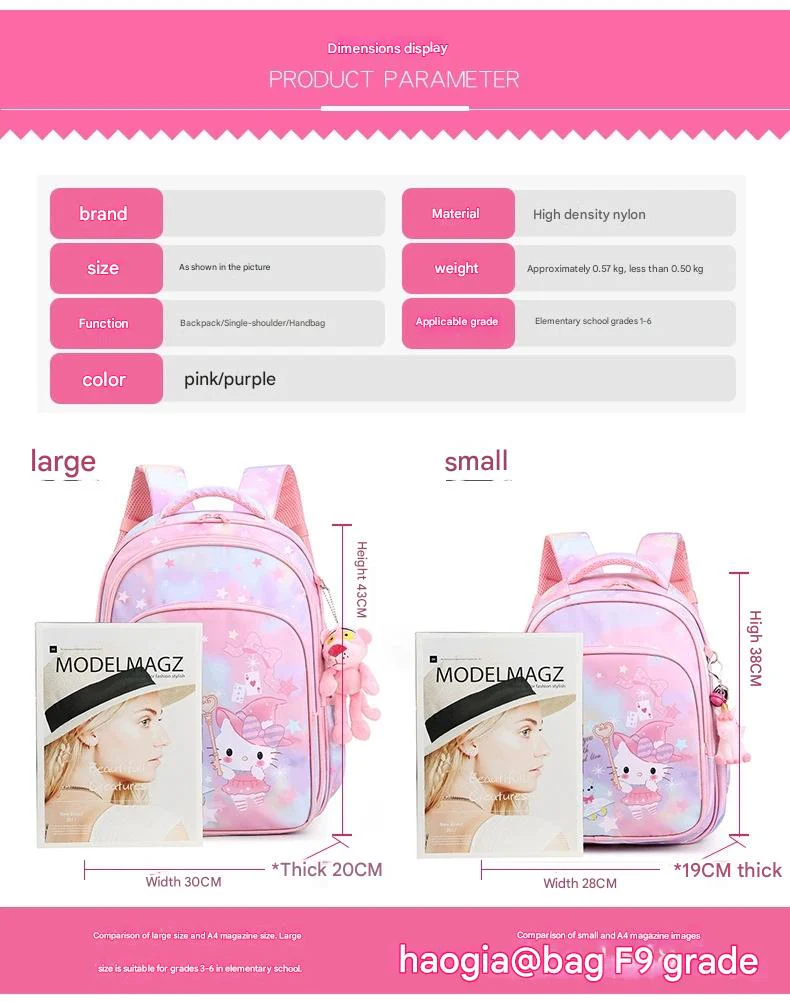 Pink Cartoon Kids Backpack with Fairy Tale Design MJ14 - Image 6