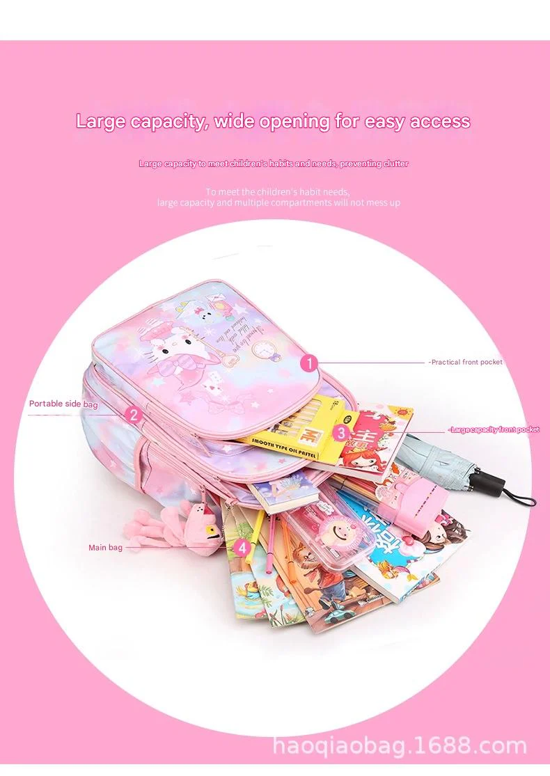 Pink Cartoon Kids Backpack with Fairy Tale Design MJ14 - Image 8