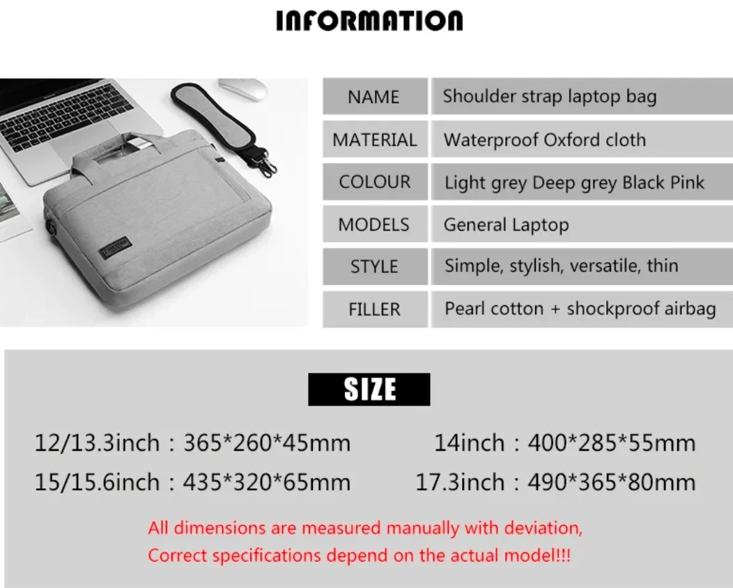 Grey Laptop File Bag 17 inch For Men Womens 4072 - Image 11