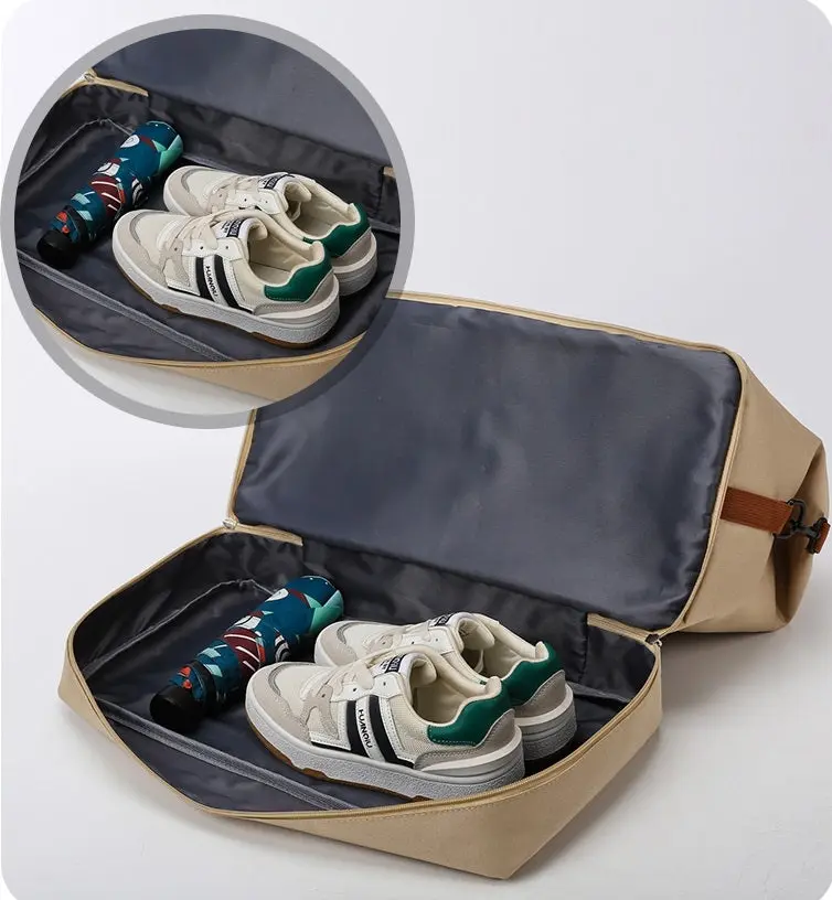 Grey Travel Duffel Bag for Men & Women 4130 - Image 7
