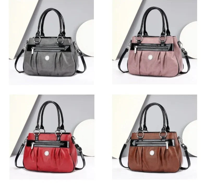 Handbag 3 Layers Leather Bags Women Vintage Shoulder Bags A13 - Image 7