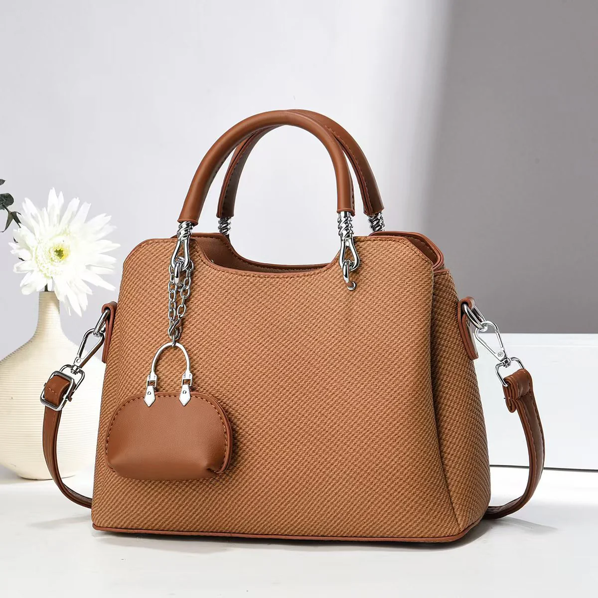 Handbag with KeyChain– Stylish Shoulder & Crossbody Bag for Women 9903-8