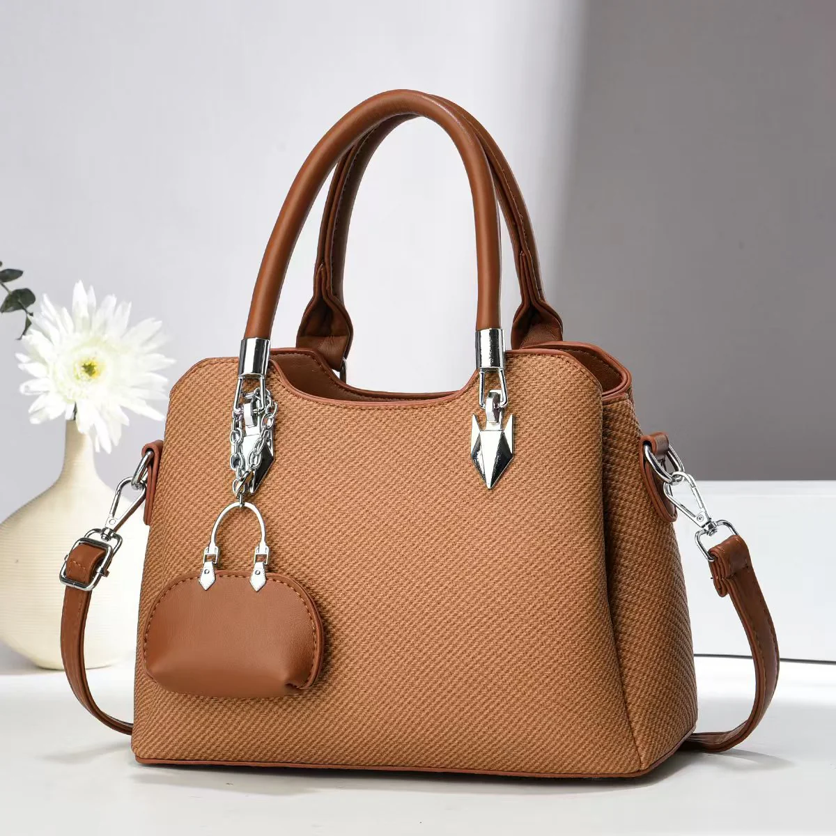 Handbag with KeyChain– Stylish Shoulder & Crossbody Bag for Women 9902-8