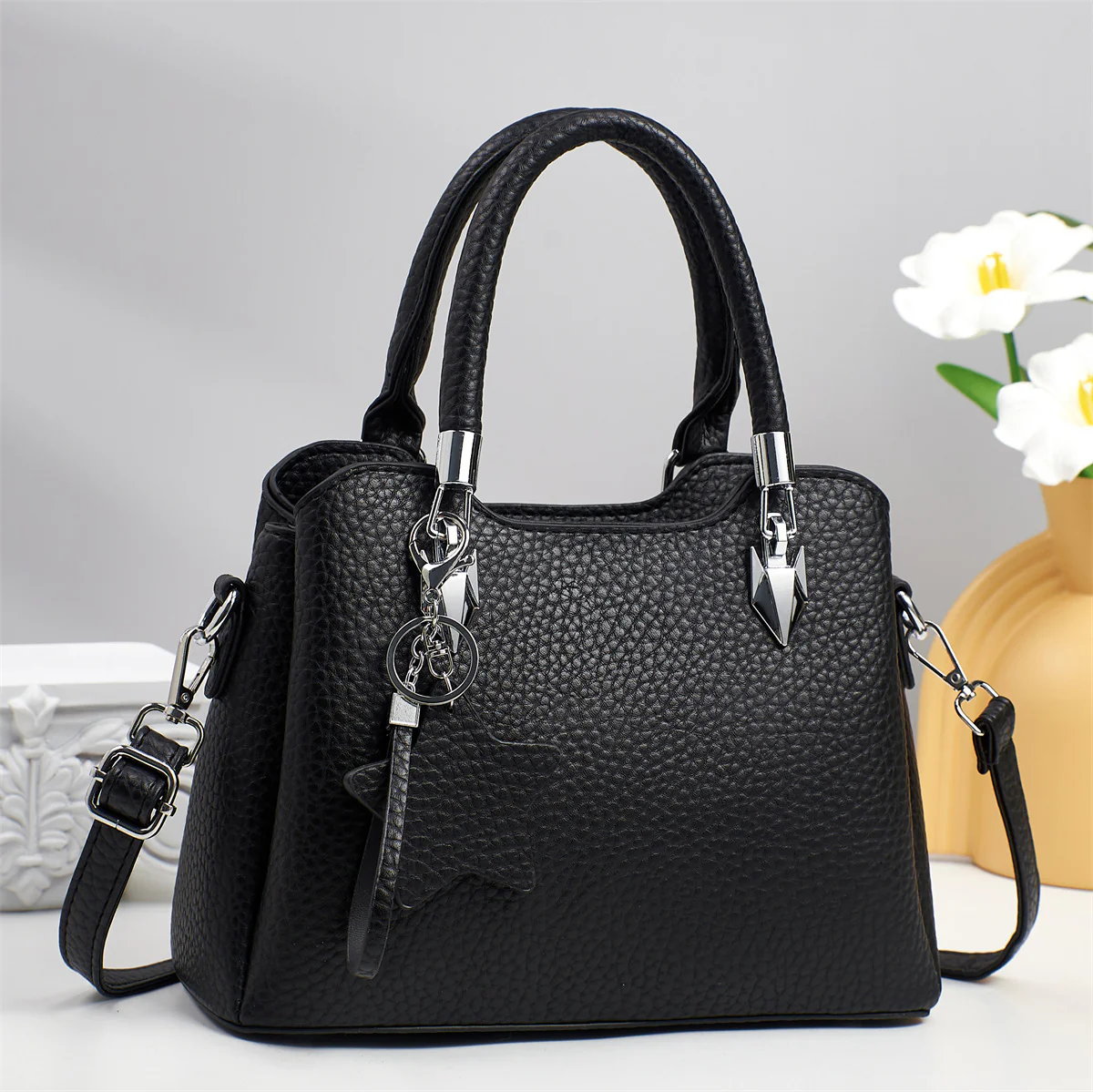 Handbag with KeyChain– Stylish Shoulder & Crossbody Bag for Women 9902-3