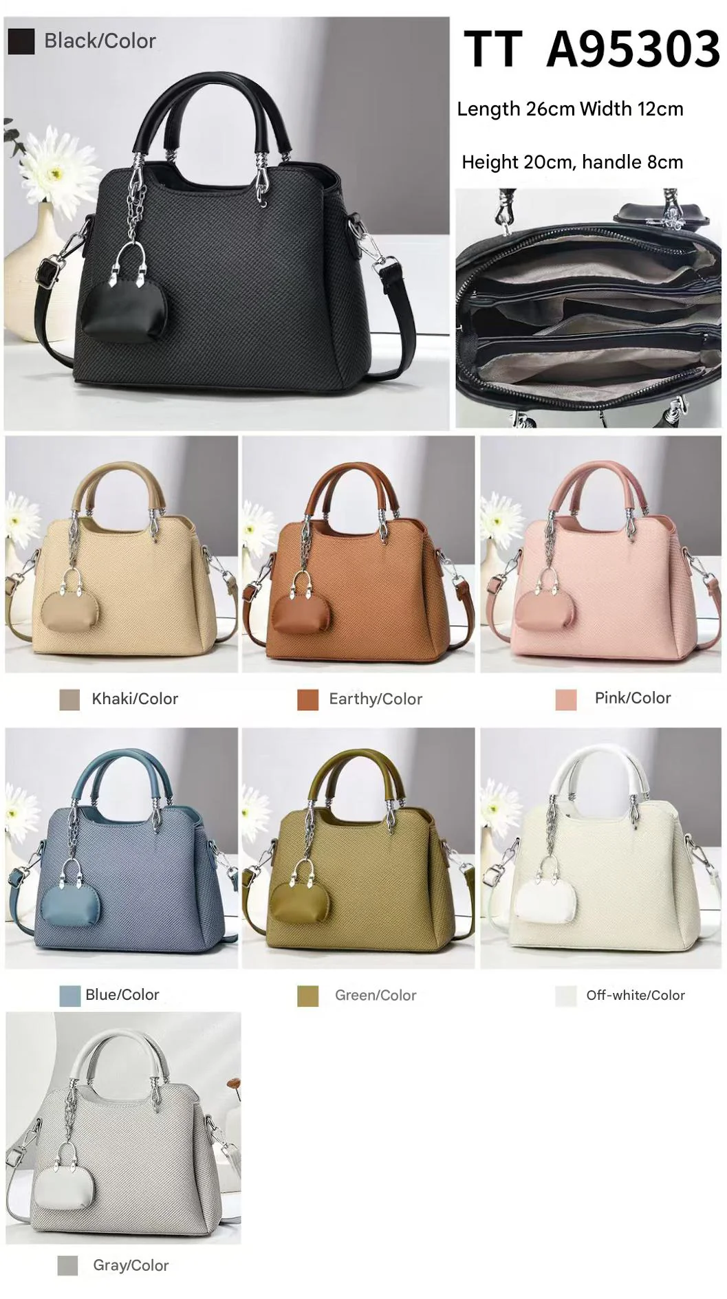Handbag with KeyChain– Stylish Shoulder & Crossbody Bag for Women 9903-8 - Image 2