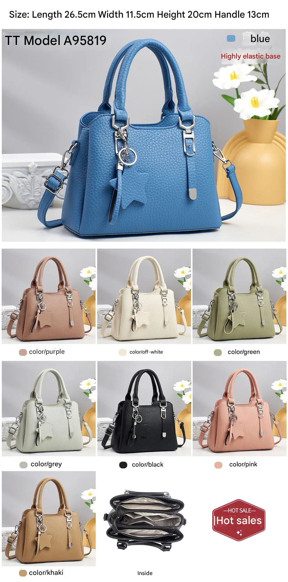 Handbag with KeyChain– Stylish Shoulder & Crossbody Bag for Women 9905-3 - Image 2
