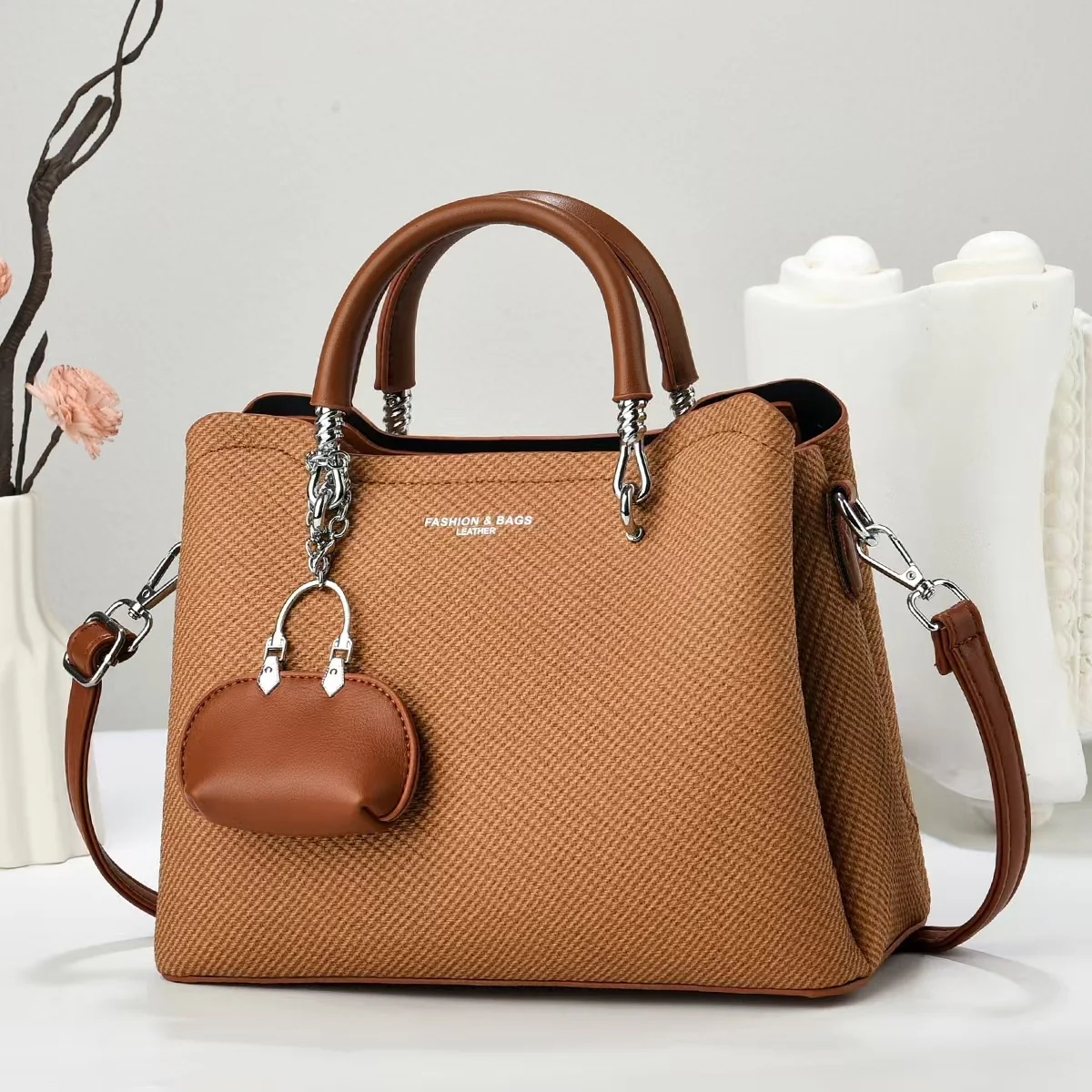 Handbag with KeyChain– Stylish Shoulder & Crossbody Bag for Women 9913-12