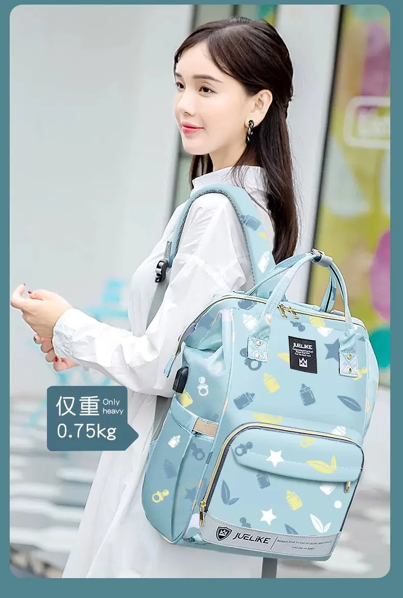 Harry Baby Diaper Bag – Cute Elephant Print | Multi-Compartment Baby Backpack HD003 - Image 2