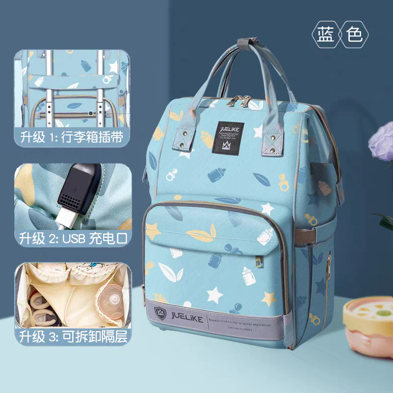 Harry Baby Diaper Bag – Cute Elephant Print | Multi-Compartment Baby Backpack HD003 - Image 5