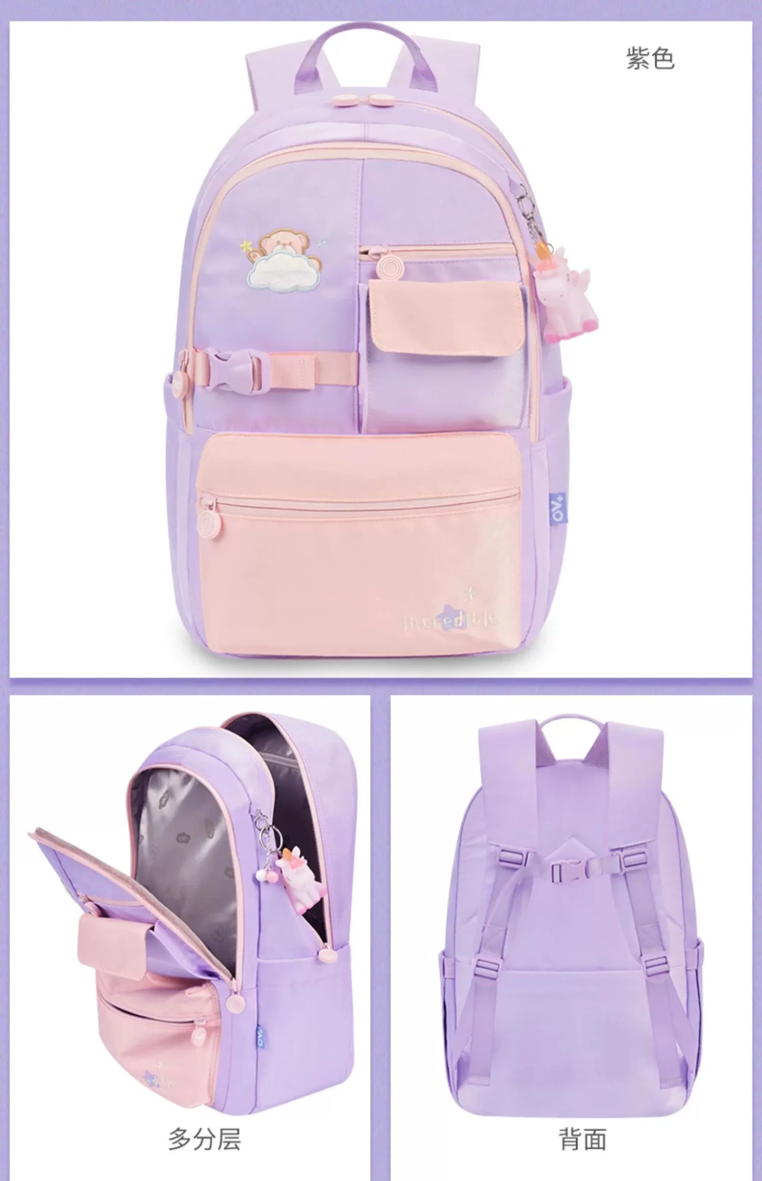 Kids' School & Sports Backpack - Cute Unicorn Design, Durable & Lightweight HD0030 ( Best For Playgroup to 3rd Class) - Image 11