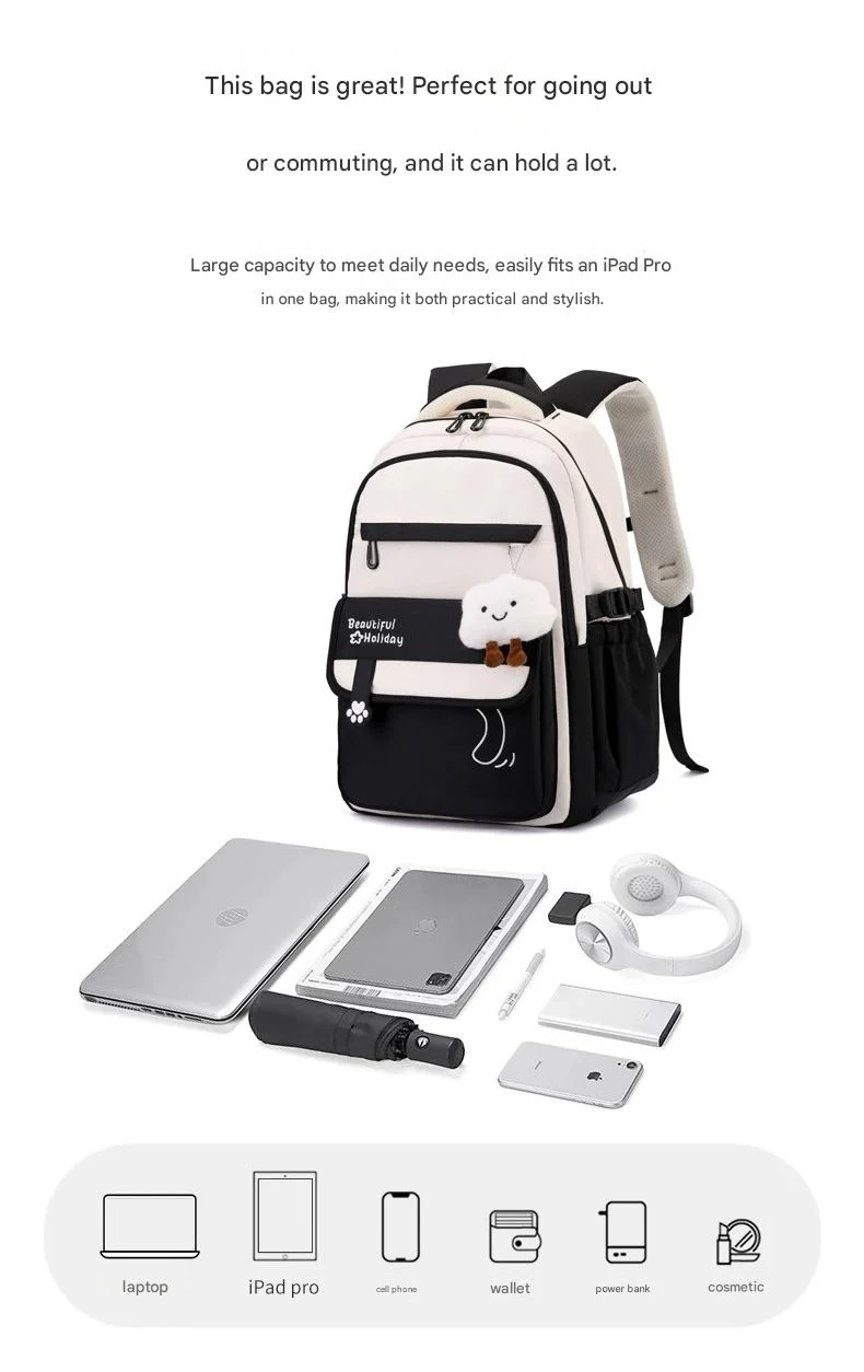 Kids' School Backpack without KeyChain - Cute  Plaid Design for Girls ZK402 ( Best For Playgroup to 4th Class) - Image 11