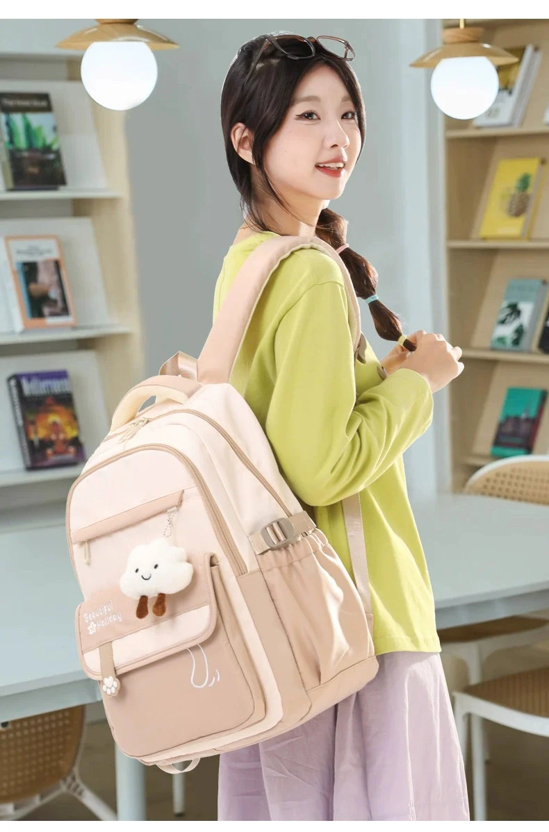 Kids' School Backpack without KeyChain - Cute  Plaid Design for Girls ZK402 ( Best For Playgroup to 4th Class) - Image 17