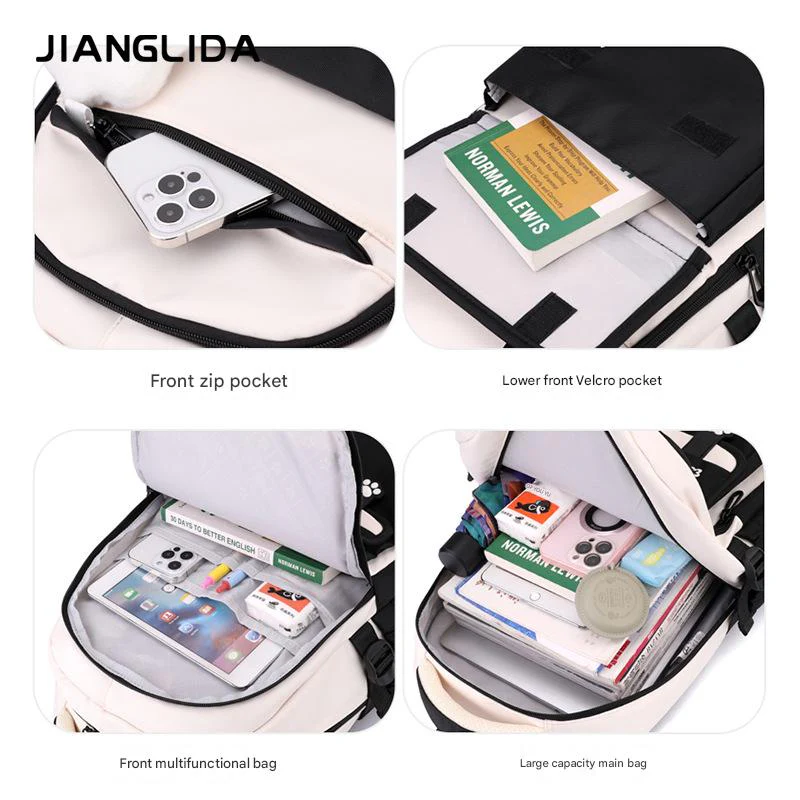 Kids' School Backpack without KeyChain - Cute  Plaid Design for Girls ZK402 ( Best For Playgroup to 4th Class) - Image 21