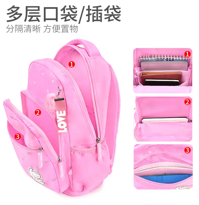Kids' Hello Kitty Backpack Set - School & Travel Bag for Girls HDKT0086B ( Best For Playgroup to 3rd Class) - Image 6