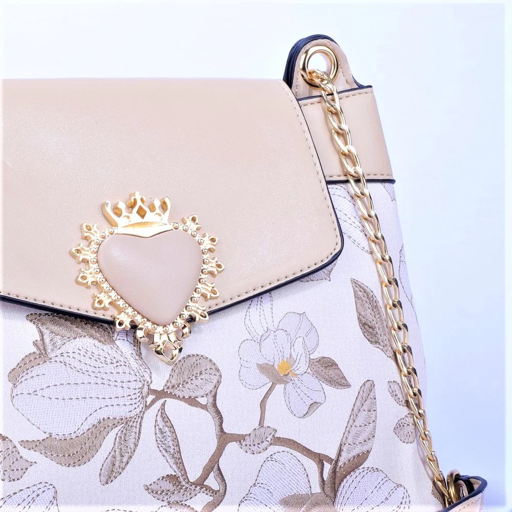 Black Heart Decor Flap Over Mini Crossbody Bag 8816-3 - Image 4