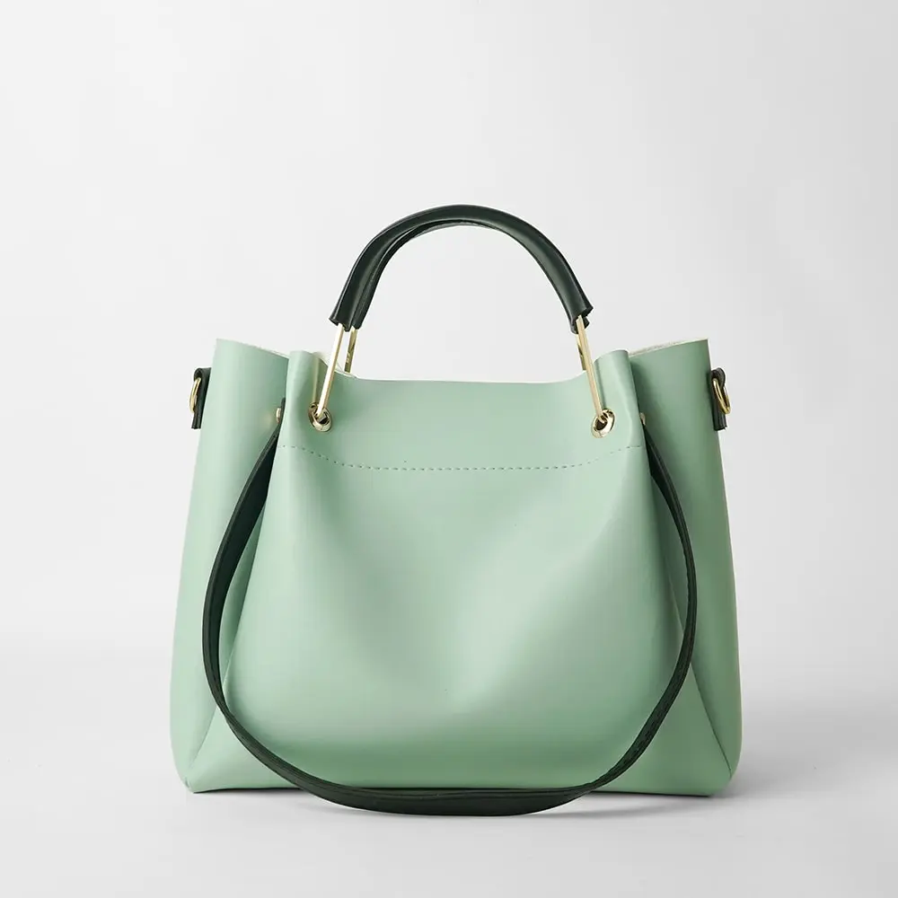 Light Green 2 in 1 Ladies Tote Bag 8850-2 - Image 3