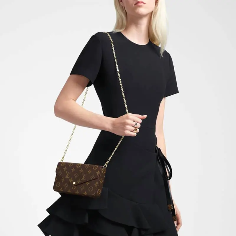 Louis Vuitton (Box Packing) 1969 Monogram Canvas Pochette Felicie Wallets Handbag Clutch Article:M61276 - Image 3