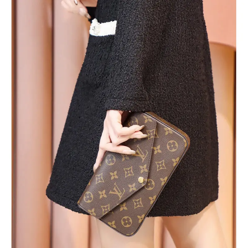 Louis Vuitton (Box Packing) 1969 Monogram Canvas Pochette Felicie Wallets Handbag Clutch Article:M61276 - Image 5