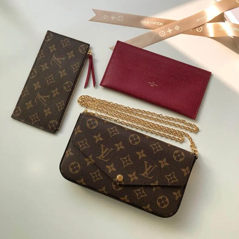 Louis Vuitton (Box Packing) 1969 Monogram Canvas Pochette Felicie Wallets Handbag Clutch Article:M61276 - Image 9