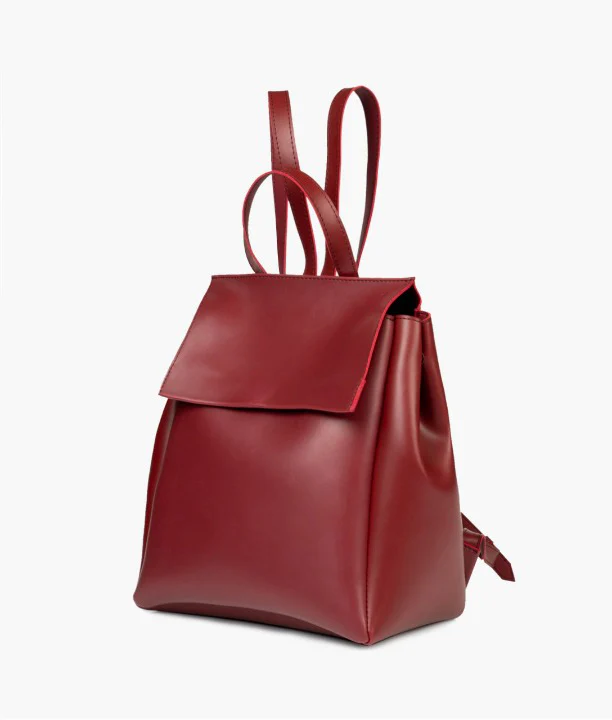 Maroon Women Leather Backpacks 557 - Image 4