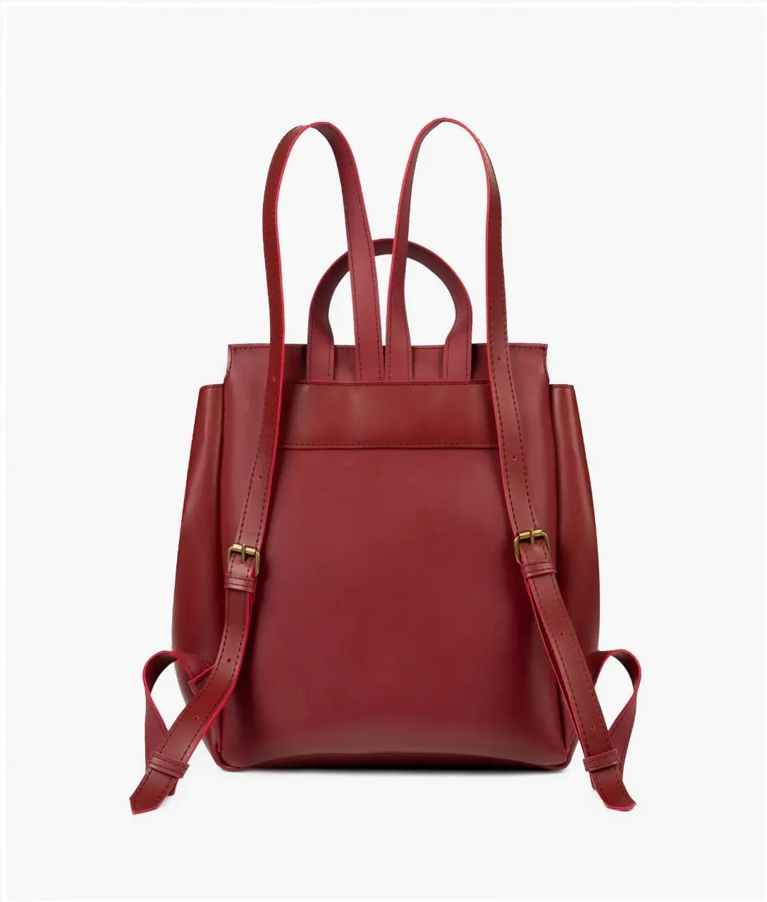 Maroon Women Leather Backpacks 557 - Image 5