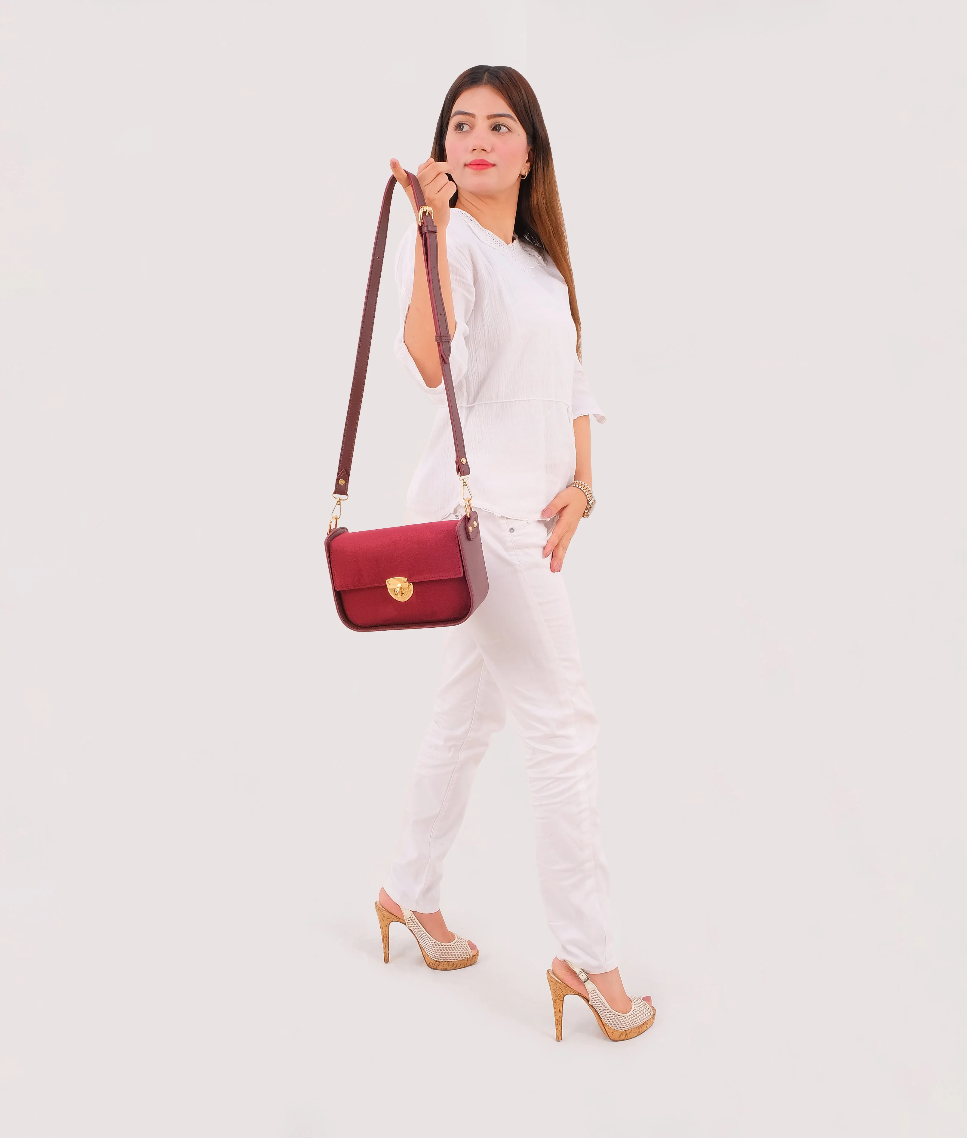 Maroon Handbag For Women 606 - Image 2