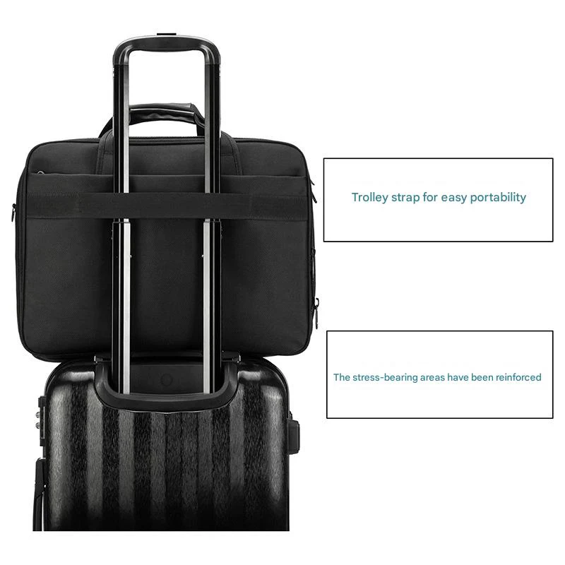 Men's briefcase oxford cloth waterproof laptop bag large capacity multi-layer business crossbody bag - Image 3