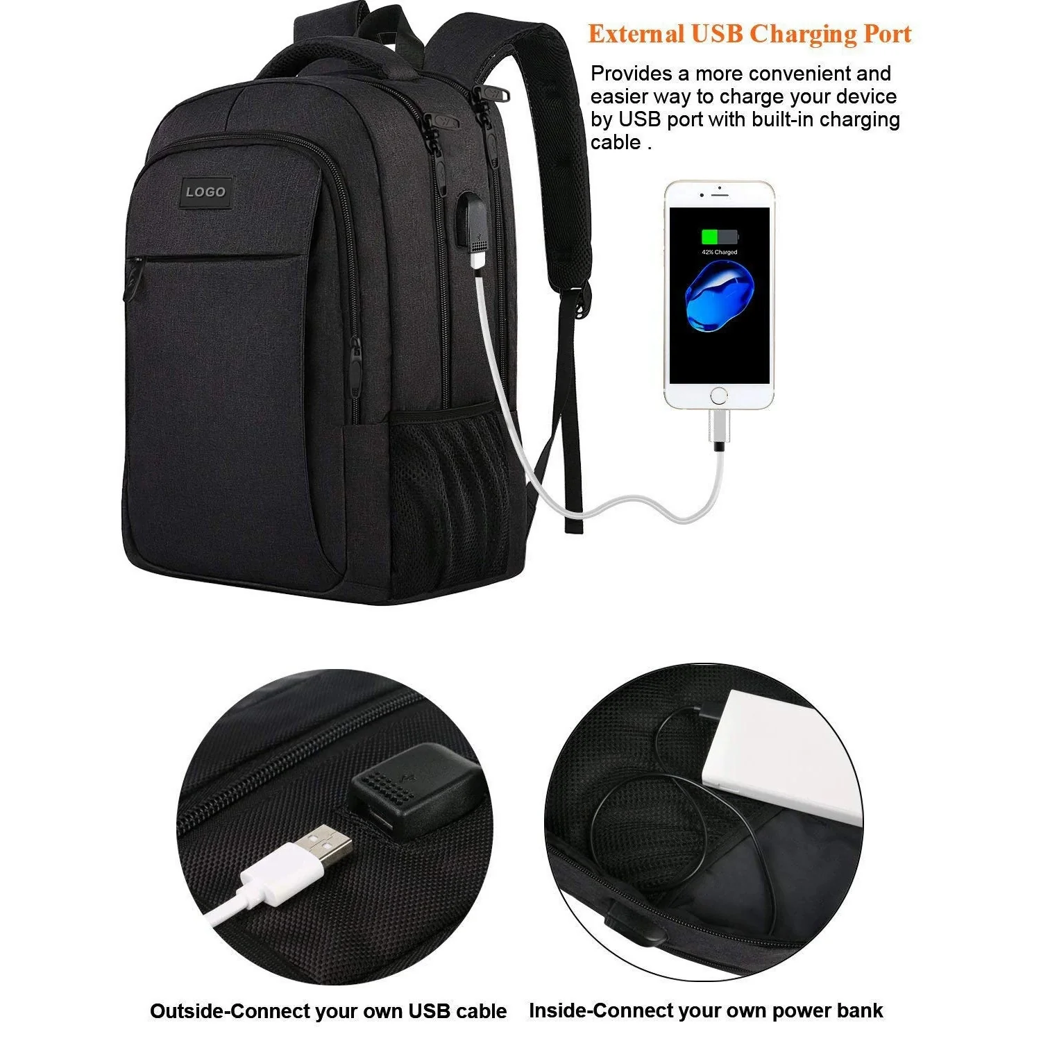Men's High-End Large-Capacity Business Backpack Travel Laptop Backpack ZK415 - Image 3
