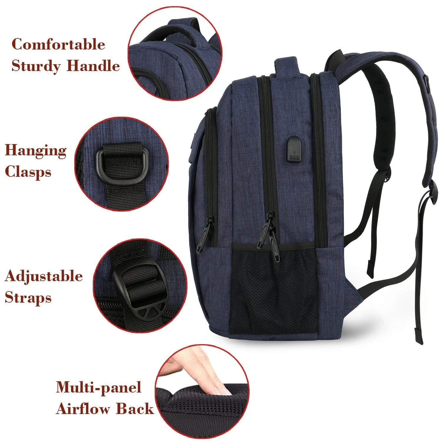 Men's High-End Large-Capacity Business Backpack Travel Laptop Backpack ZK415 - Image 3